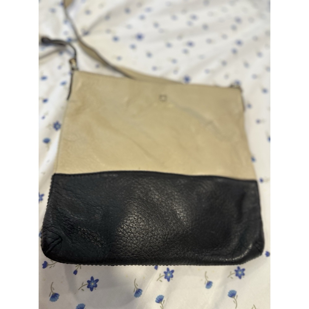 Kate Spade Tan Black Two Tone Color block Crossbody Leather Square Bag Purse